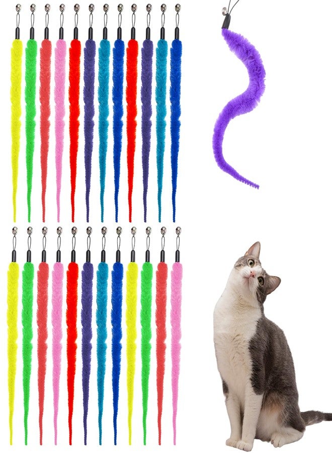 cobee 24Pcs Cat Worm Toy, Cat Wand Toy Accessories, Cats Worm Toys Refills Ca ts Wand Attachment Toying, Kitten Interactive Toys for Indoor and Ourdoor Cats - Image 1